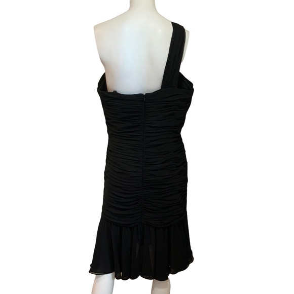 Jill Jill Stuart Black Chiffon Flounce Cut out One Strap Mini Dress 14 NWT - Picture 9 of 12